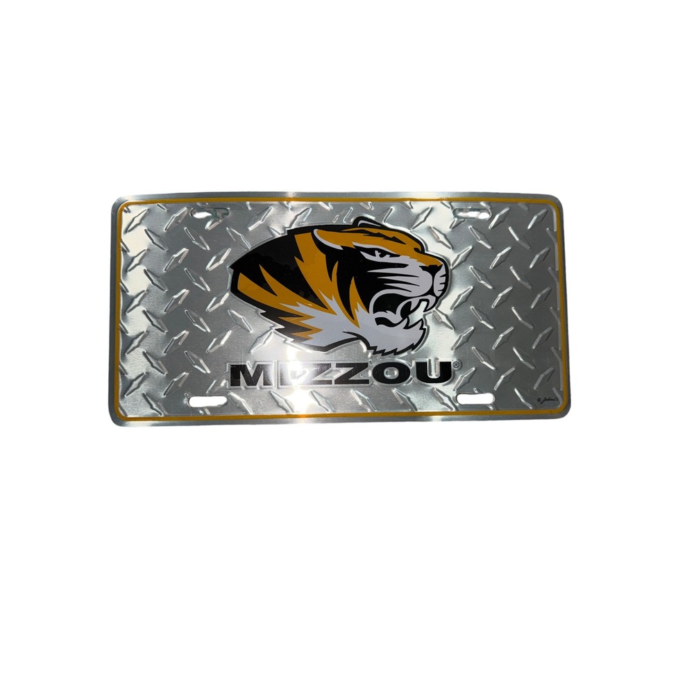 Missouri Tigers Mizzou Diamond Plate Metal License Plate NCAA‎